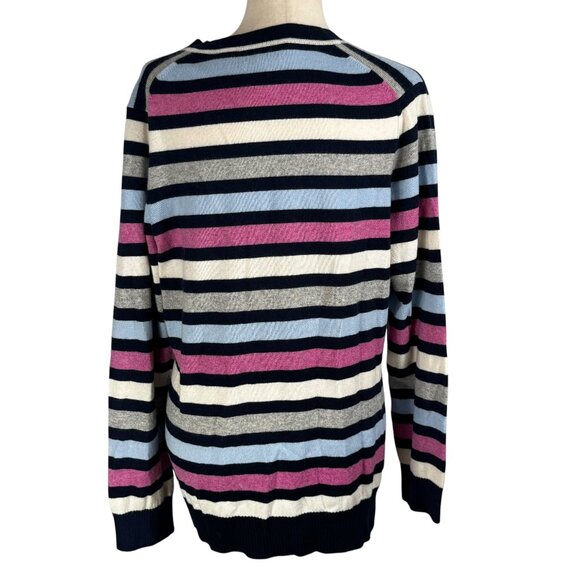 Quiet Luxury! Like new Bobby Jones 100% Cashmere Striped V-Neck Cardigan Size XL - Picture 5 of 10